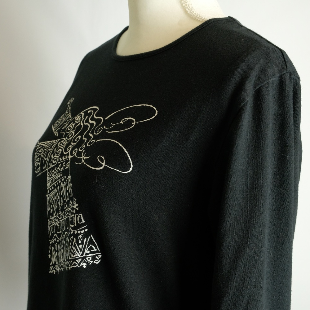 Chico's "Follow Your Heart" Long Sleeve Tee, Sz M - Picture 5 of 7